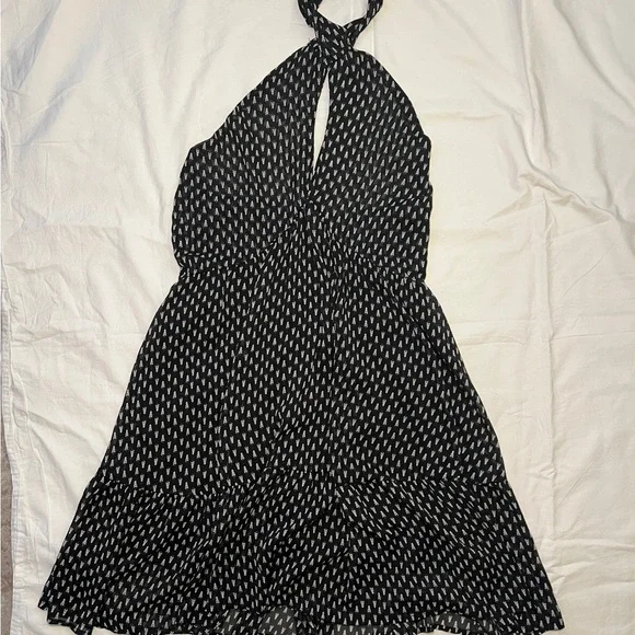 Magnolia Boutique Cross Front Halter Black Mini Dress - Medium - Picture 3 of 5